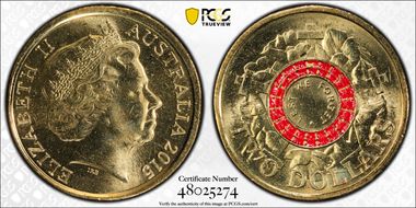 2015 $2 Lest We Forget Colorized MS66