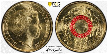 2015 $2 Lest We Forget Colorized MS66