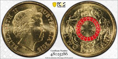 2015 $2 Lest We Forget Colorized MS66