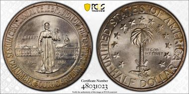 1936-S 50C Columbia MS67+ 