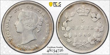 1884 5C Near Pointed 4 VF30