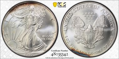 1995 $1 Silver Eagle MS67