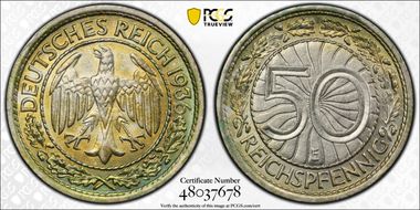 1936-E 50 Rcpfg J-324 MS64