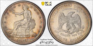1875-S T$1 AU58