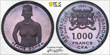 1971 1000 Fr Femme Somba KM-4.1 PR68DCAM