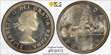 1953 S$1 Strap, SWL MS64