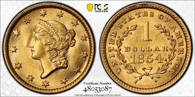 1854 G$1 Type 1 MS63