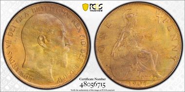 1907 1D S-3990 MS63RB