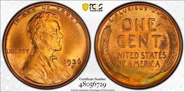 1936-D 1C MS66RD