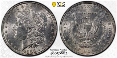 1886 $1 AU58