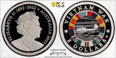 2023-C $2 Vietnam War Colorized  Ag PR70DCAM