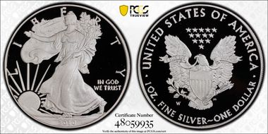 2010-W $1 Silver Eagle PR70DCAM