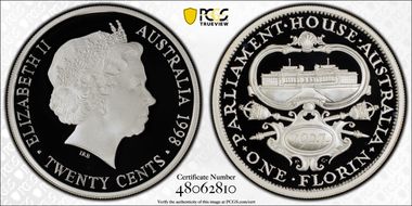 1998 20C 1927 Florin Ag PR70DCAM