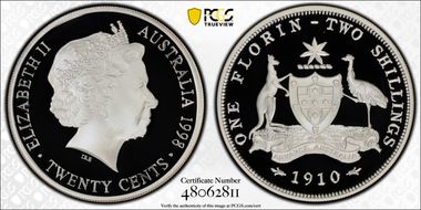 1998 20C 1910 Florin Silver PR69DCAM