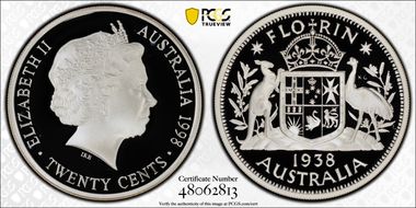 1998 20C 1938 Florin Silver PR69DCAM