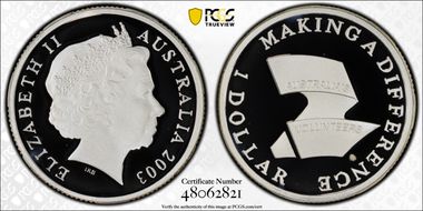 2003 $1 Volunteers Ag PR69DCAM