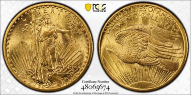 1907 $20 Saint-Gaudens MS63
