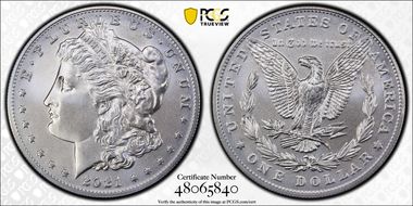 2021 $1 Morgan Dollar 100th Anniversary MS70