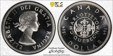 1964 S$1 Confederation Ag PL67CAM