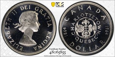 1964 S$1 Confederation Ag PL66DCAM