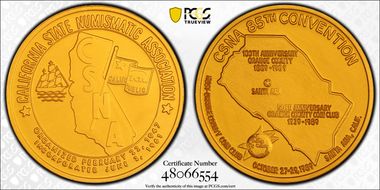 1989 Medal C.S.N.A. 85th Convention Anodized Aluminum MS68