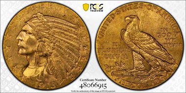 1915 $5 MS63
