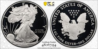 1996-P $1 Silver Eagle PR69DCAM