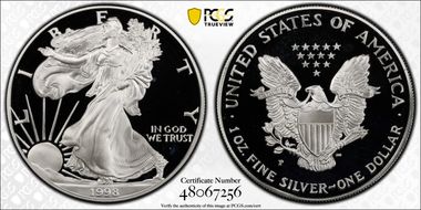 1998-P $1 Silver Eagle PR69DCAM