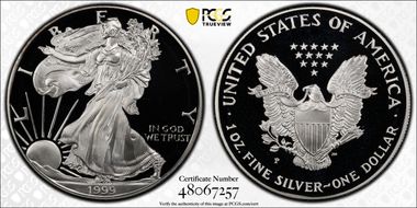 1999-P $1 Silver Eagle PR69DCAM