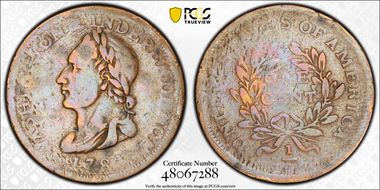 1783 1C Washington, Unity States N1BN