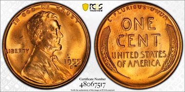 1955-S 1C MS65RD