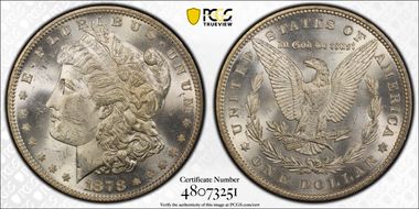 1878 7TF $1 Reverse of 1879 MS63