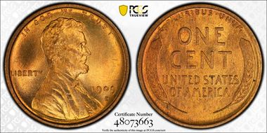 1909-S 1C Lincoln MS65RD
