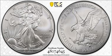 2023-W $1 Burnished Silver Eagle SP70