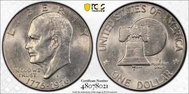 1976-D $1 Type 2 AU58