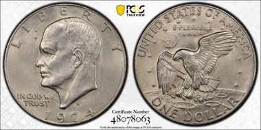 1974-D $1 MS62