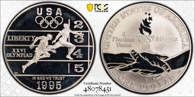 1995-P $1 Track & Field PR69DCAM