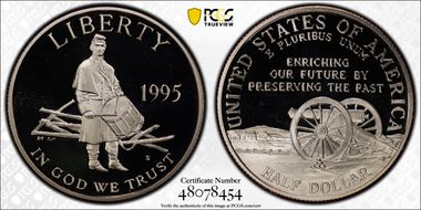 1995-S 50C Civil War PR69DCAM