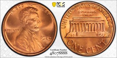 1982 1C Zinc Large Date MS68RD