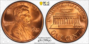 1982 1C Zinc Large Date MS68RD