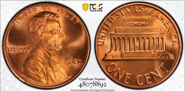 1982 1C Zinc Large Date MS68RD