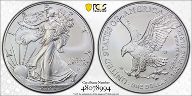 2023-W $1 Burnished Silver Eagle SP70