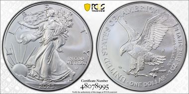 2023-W $1 Burnished Silver Eagle SP69