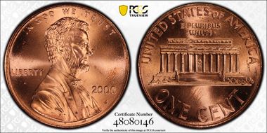 2000 1C "Cheerios" Cent MS66RD