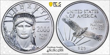 2000 $25 Statue of Liberty MS70