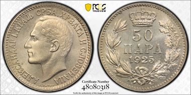 1925 50 Para KM-4 Brussels MS66