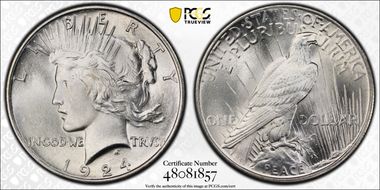 1924 $1 MS67+
