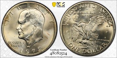 1972-S $1 Silver MS67