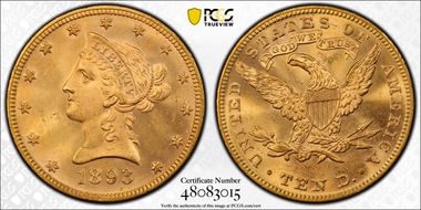 1893 $10 MS65