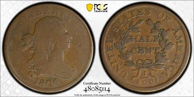 1806 1/2C C-3, Small 6, Stems G6BN